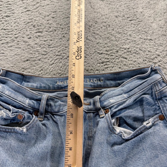 American Eagle Outfitters Real Goods Jeans Womens 10 Blue Denim Straight Baggy - Picture 3 of 12